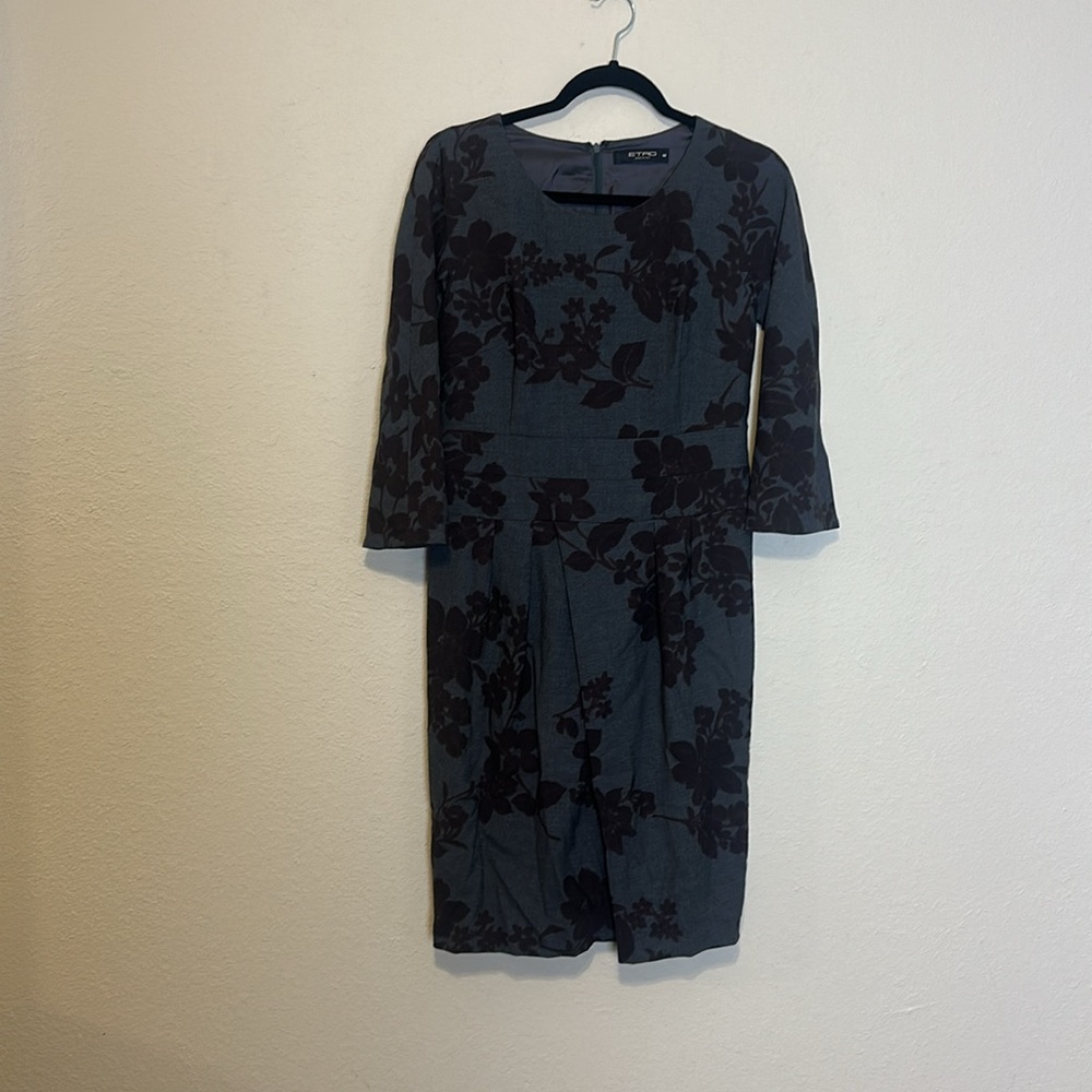 Etro Made in Italy Wool Floral Dress‎ Size 44 Size 8